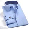 Hele-2020 Nieuwe Franse Manchet Knop Mannen Overhemden Klassieke Lange Mouw Formele Zakelijke Mode Shirts Camisa Masculina Cuffli232T