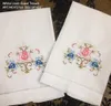 Home Textiel Wit Linnen Dames Handkleding Handdoek 12pcs / Partij 14x22 "Mooie geborduurde en hemstitched randen witte linnengasten handdoeken