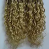 Blonde Hair Weave Bundles ombre 1 bundles Non-Remy 200g 1b/613 brazilian kinky curly virgin hair double weft