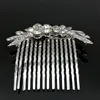 5 sztuk Posrebrzany Kryształ Kryształowy Bridal Tiara Hair Slide Comb Pin Kobiety 70 x 66 mm