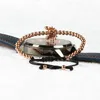 Fashion Mens Smycken Högkvalitativ djurstil 4mm pärlor Micro Pave Cz Crab Charm Macrame Armband