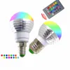 LED 3W RGB küre ampul 16 Renkler RGB ampul Alüminyum 85-265V Kablosuz Uzaktan Kumanda E27 kısılabilir RGB Işık renk değişikliği led ampul