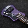 Easytaking Custom Metallic Purple Left Handed Hofner Shorty Travel Guitar Protable Mini Electric guitar With Cotton Gig Bag1443745