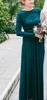 Drak Green Modest Bridesmaid Dresses Long With Long Sleeves A-line Rustic Country Jersey Wedding Party Gowns Custom Made New Maids of Honor