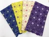 5 yards lot fashion yellow african cotton fabric with purple flower design swiss voile lace for dresssing bc1337