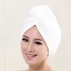 Groothandel- Nieuwe Microfiber Haar Wrap Handdoek Hoed Turban Dames Twist Sneldrogend Droge Cap Dames Pluche Bad Spa Solid Gratis verzending P102