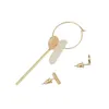 idealway Fashion Jewelry 18K Gold Plated Alloy Geometry Shape Pearl Simple Pendant Waterdrop Fish Hook Dangle Stud Earrings