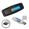 2 in 1 Mini USB Audio Voice Recorder portatile Batteria ricaricabile Penna di registrazione Formato MP3 Supporto per registratore Carta di TF Lettore di schede USB
