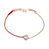 thin red and black cord thread string rope line bracelet with crystals from Austrian gold plated chain women gift