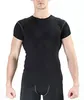 Camisa de compressão masculina da UE, camada base de corrida, manga curta, tops258q