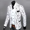 Partihandel-New Mens Floral Casual Långärmad Slim Fit Blazer Coat One Button Jacket Stereo Clipping Cultivate One Moral Män