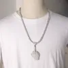 Ciondolo a mano con dito medio con strass ghiacciati di lusso con catena da tennis a 1 fila o collana con corda da 6 mm gioielli hip-hop da uomo