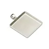 Beadsnice 925 Sterling Silver Square Pendant Base fit 25mm Cabochon Bezel Setting for DIY Jewelry Making ID26726