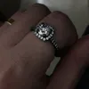 Vecalon mode vrouwen sieraden 7mm diamant cz vrouwelijke trouwring zwart goud gevulde verlovingsband ring voor vrouwen