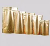 100pcs Golden Recloseable Stand Up Foil de aluminio Bolsas con cremallera de aluminio Metálico Sellado de agarre de tirolina 929 cm Bollos 6974456