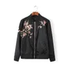 Atacado- 2017 Mulheres Bordado Floral Phoenix Bird Bird Curtos Marca Bomber Jaqueta Casaco Piloto Outwear Tops Primavera Jaqueta Mulheres