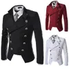 Koreansk dubbel-breasted Slim Jacket Male Costume Star Singer Dancer Party Stage Wear Outdoors Performance Show Fashion High Quality Cool Boy