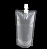 100pcs / lot 250-500ml, sacchetto di plastica della busta del sacchetto d'imballaggio della bevanda di plastica di stand-up per il caffè liquido del latte del succo della bevanda