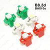 FEELDO 10PCS multi-couleur 12V DC B8.3d / BAX10s 5050 Gauge SMD Tableau de bord LED lampe de voiture d'éclairage intérieur # 4066