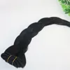 Straight Brasilian Human Hair Clip In Hair Extension 1B Naturlig Färg Human Virgin Hair African American 7pcs 120gram