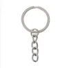 Kluczowy pierścień Key Chain Rhodium Plated 50mm Long Round Split Brelok Hurtownie Breloczek Pierścienie Kobiety Mężczyźni Biżuteria B065