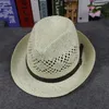 Spring Summer Men Women Handmade Fedora Panama Hats Soft Fashion Hollow Beach Sun Hats British Style Jazz Cap Leather Buckle GH-83