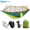 Hamac de camping avec moustiquaire lit extérieur tissu de parachute élargi hamacs doubles pour intérieur, camping, randonnée, sac à dos, Bac