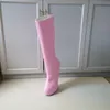 20 cm Alta Altura Sex boot PU Casco Plataforma Saltos No Joelho Botas tamanho EUA 6-14 No.WG13667P