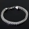 2017 Hot selling Jewelry 316L Stainless Steel Fashion Hip-Hop women Mens square figaro Chain bracelet silver/gold/black 6mm 8.66 inches