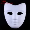 Volledig gezicht kat leeg maskerade masker effen wit papier pulp volwassen vrouwen diy fijne kunst schilderij feest maskers 10pcs / lot