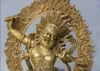 11"Chinesischer tibetischer Buddhismus Bronze Vajrapani Chana Dorje Mahakala Buddha-Statue