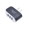 LED Light Triple 3USB ports 3.1A USB AC US EU candy color wall charger home plug for iphone samsung android phones