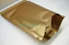 10x15cm, 100pca / mycket x matt guldstativ upp aluminiumfolie Zip Lock Bag-Realistable dragkedja kaffeböna väskor, stående lollipops / cookie påse