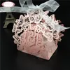 Wholesale- 50pcs candy box chocolate packaging wedding favors birthday kids souvenirs laser cut paper box butterfly gifts for guests