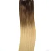 Não Remy 6/613 Ombre Micro Loop Fácil Anéis / contas Extensões de Cabelo Em Linha Reta 100g ombre cabelo brasileiro virgem