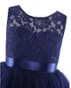 Fotos Reais Laço Bordado Festa de Casamento Formal Flor Menina Vestido Bebê Aniversário Cummunion Criança Crianças Tule Lace Júnior Drianela Vestido