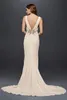 NUOVO! Abito da sposa con guaina in crespo gioiello con schiena bassa a sirena e schiena sexy con abiti da sposa con perline Fascia con perline JP341715