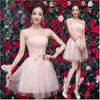 Pink Short Elegant Bridesmaid Dresses for ladies Lace Birthday party Short section Evening Bridesmaid Dresses With High Quality