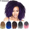 3pcs 8 '' Malibobo Ombre Twist Crochet trenzas pelo corto sintético Kanekalon Marley Afro Kinky trenza extensión del cabello Y la demanda