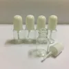 3ml Mini Glass Polish Empty Bottle With Brush Black/White Lid 16*42MM Round Clear Cosmetic Cosmetic Nail Polish Sample Containers Tube