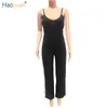 HAOYUAN Spaghetti Strap Tute larghe 2017 New Summer Body Tuta intera Tuta Side Split Pagliaccetti sexy Tuta da donna q1110