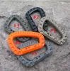 100 pezzi a forma di D alpinismo fibbia a scatto clip in plastica acciaio moschettone da arrampicata portachiavi appeso gancio adatto all'aperto esercito EDC