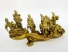 Chinois Laiton Dragon Loong Gourde Panier Fan Huit Immortels 8 Dieu Statue
