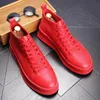 Chaussures de planche à roulettes en cuir véritable pour hommes à la mode pour hommes Casual High-Top Lace-Up Sports Flats Homme Outdoor Party Driving Bottines 3 COULEURS