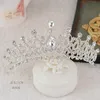 Günstige Silber Kristalle Hochzeit Tiaras Perlen Braut Kronen Diamant Kopfstücke Strass Stirnband Leuchtendes Haar Zubehör Festzug Tiara