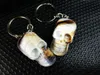 free shipping yqtdmy 12 pcs gothic boy's fashion gift cool devil skull head biker keychain