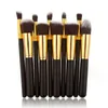 New version 10pcs Make Up Brushes Professional Portable Full Cosmetic Brush Eyeshadow Lip Brush leather case DHL free