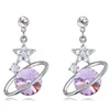 Star Moon Earrings Crystal from Swarovski Crystal from Swarovski Elements Fashion Jewelry Drop Earrings For Women 26865