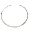 Europeisk stil enkel rund cirkel Torques för kvinnor damer metall silver tråd halsband krage choker uttalande rostfritt stål