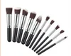 Professionell 10PCS Makeup Brushes Set Kosmetiska Ögon Ögonbryn Skugg Ögonfransar Blush Kit Gratis Rita String Makeup Tools DHL Gratis frakt